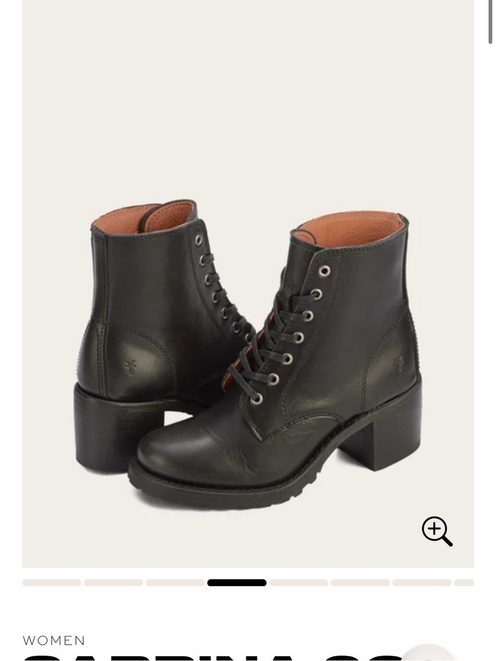 Frye Sabrina 6G Lace Up Boots in black leather